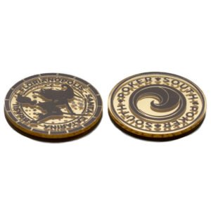 Amuleto Protetor Ficha de Poker Bruxa Dourada